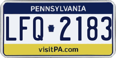 PA license plate LFQ2183