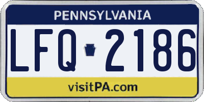 PA license plate LFQ2186