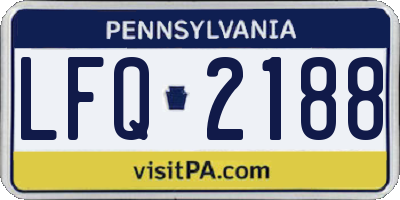 PA license plate LFQ2188