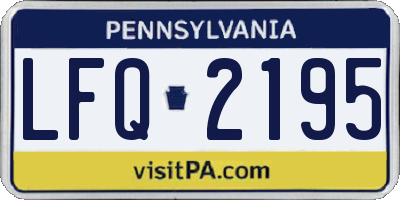 PA license plate LFQ2195