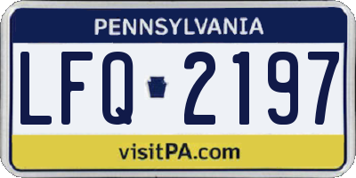 PA license plate LFQ2197