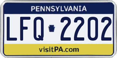 PA license plate LFQ2202