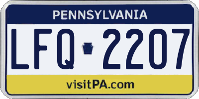 PA license plate LFQ2207