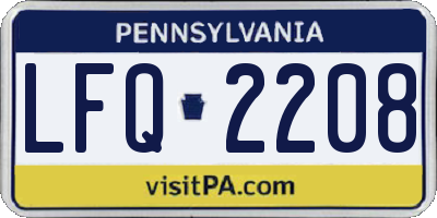 PA license plate LFQ2208