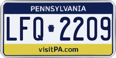 PA license plate LFQ2209