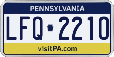 PA license plate LFQ2210