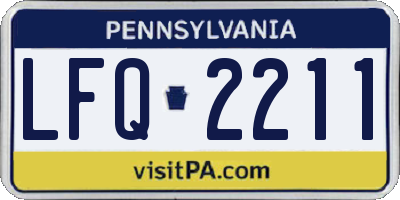 PA license plate LFQ2211