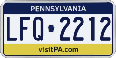 PA license plate LFQ2212