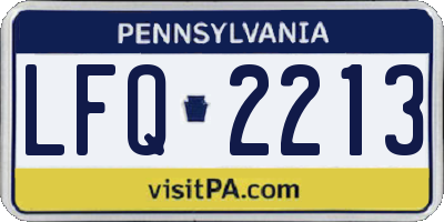PA license plate LFQ2213