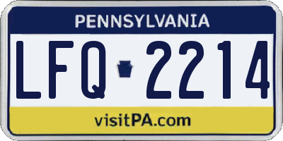 PA license plate LFQ2214
