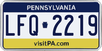 PA license plate LFQ2219