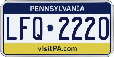 PA license plate LFQ2220
