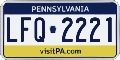 PA license plate LFQ2221