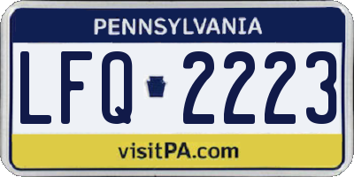 PA license plate LFQ2223