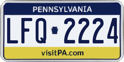 PA license plate LFQ2224