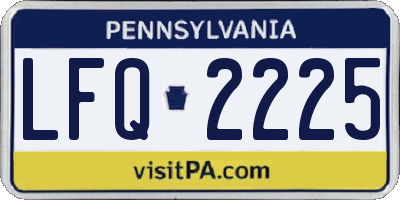 PA license plate LFQ2225
