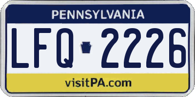 PA license plate LFQ2226