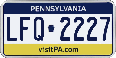PA license plate LFQ2227