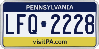 PA license plate LFQ2228