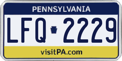 PA license plate LFQ2229
