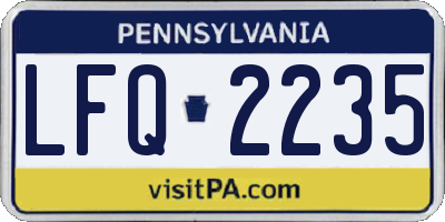 PA license plate LFQ2235