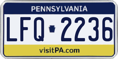 PA license plate LFQ2236