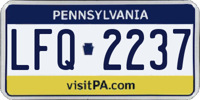 PA license plate LFQ2237