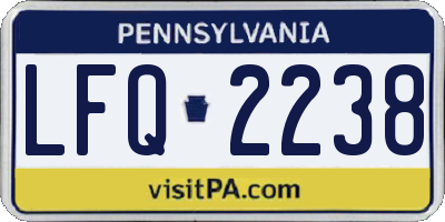 PA license plate LFQ2238