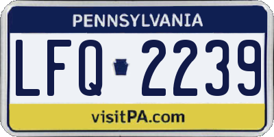 PA license plate LFQ2239
