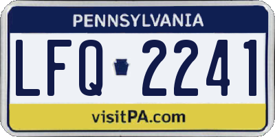 PA license plate LFQ2241