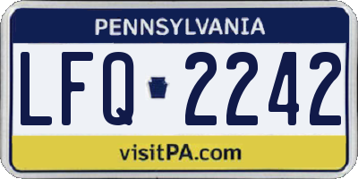 PA license plate LFQ2242