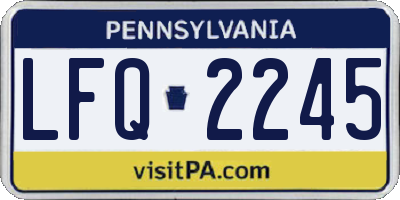 PA license plate LFQ2245
