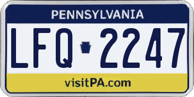 PA license plate LFQ2247