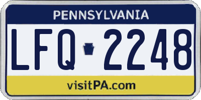 PA license plate LFQ2248