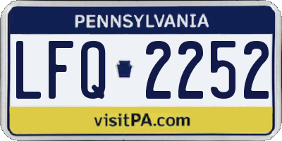 PA license plate LFQ2252