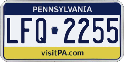 PA license plate LFQ2255