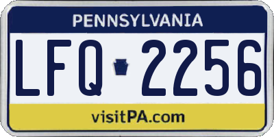 PA license plate LFQ2256