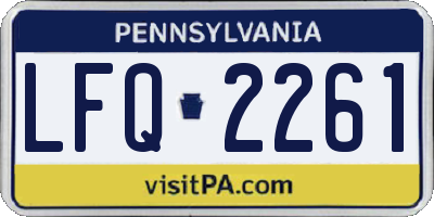 PA license plate LFQ2261