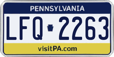 PA license plate LFQ2263