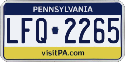 PA license plate LFQ2265