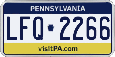 PA license plate LFQ2266