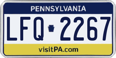 PA license plate LFQ2267