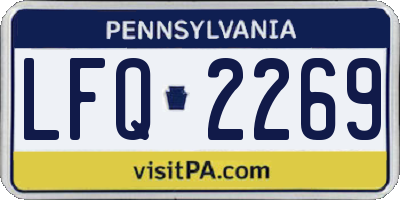 PA license plate LFQ2269