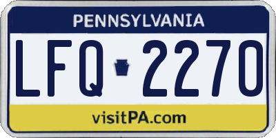 PA license plate LFQ2270