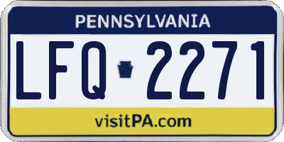 PA license plate LFQ2271