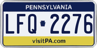 PA license plate LFQ2276
