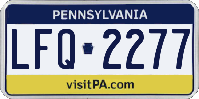 PA license plate LFQ2277