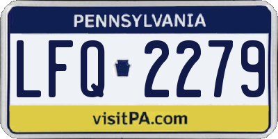 PA license plate LFQ2279