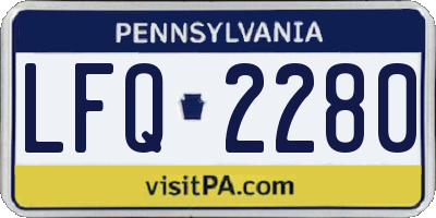PA license plate LFQ2280