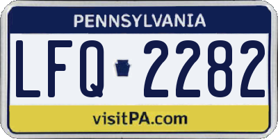 PA license plate LFQ2282